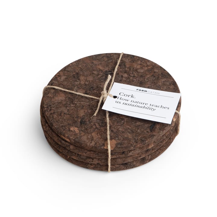 4 Posavasos Cork, Smoked Formgatan
