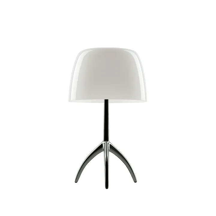 Lámpara de mesa regulable Lumiere Piccola - Pantalla blanco cálido–base negro cromado  - Foscarini