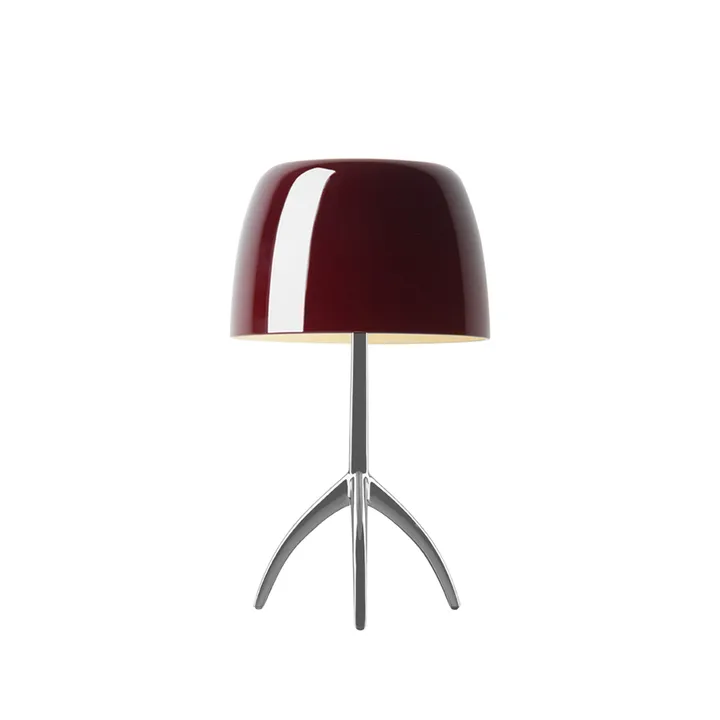 Lámpara de mesa regulable Lumiere Piccola - Pantalla rojo cereza-base de aluminio - Foscarini