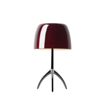 Lámpara de mesa regulable Lumiere Piccola - Pantalla rojo cereza–base negro cromado  - Foscarini