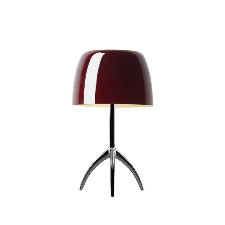 Lámpara de mesa regulable Lumiere Piccola - Pantalla rojo cereza–base negro cromado  - Foscarini