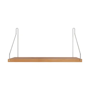 Estante de pared Single Shelf - Roble-acero inoxidable, 40x20 cm - FRAMA