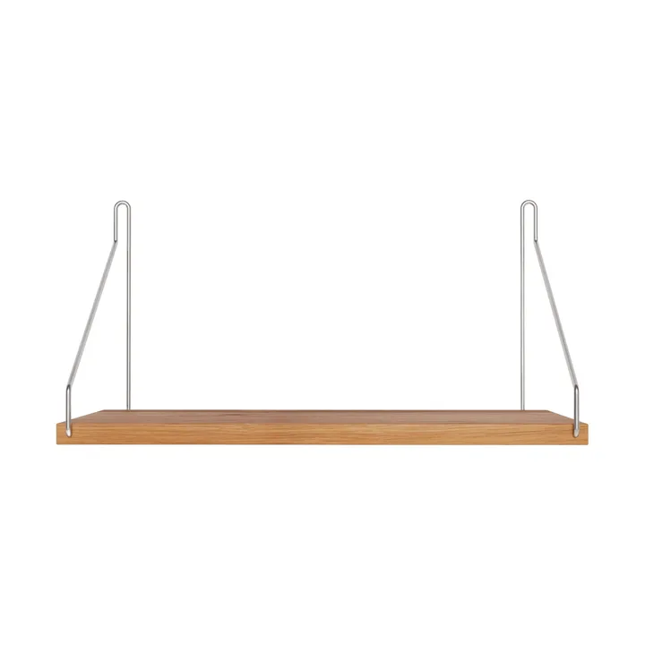 Estante de pared Single Shelf - Roble-acero inoxidable, 40x20 cm - FRAMA