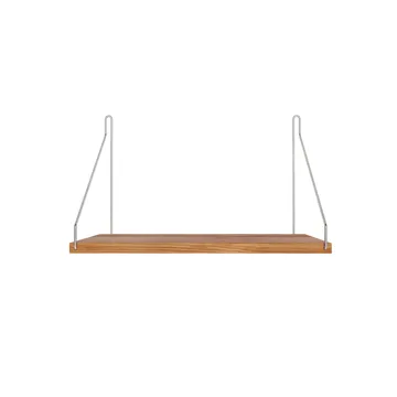 Estante de pared Single Shelf - Roble-acero inoxidable, 40x27 cm - FRAMA