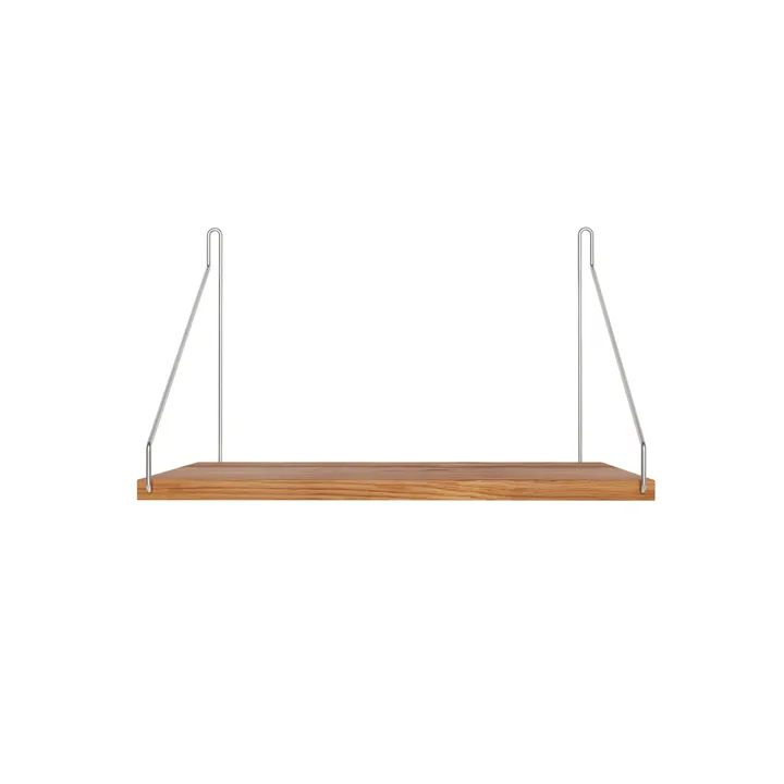 Estante de pared Single Shelf - Roble-acero inoxidable, 40x27 cm - FRAMA