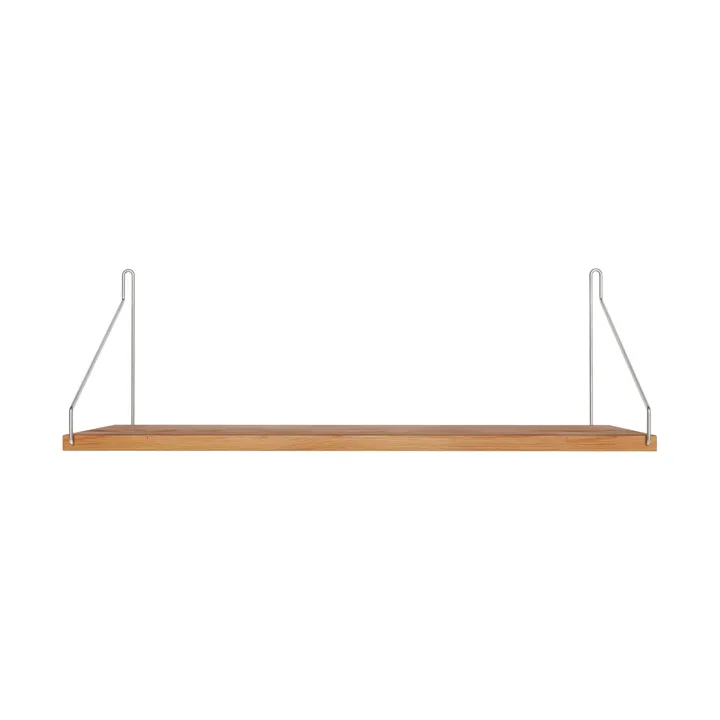 Estante de pared Single Shelf - Roble-acero inoxidable, 60x20 cm - FRAMA