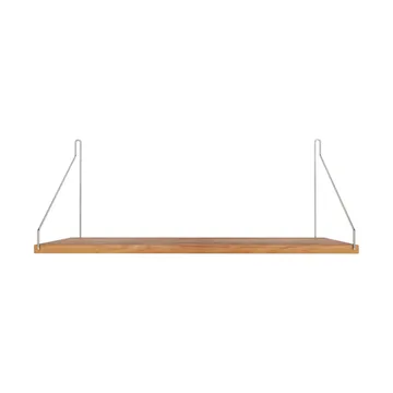 Estante de pared Single Shelf - Roble-acero inoxidable, 60x27 cm - FRAMA