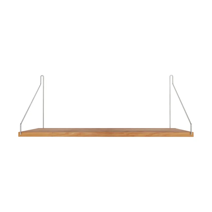 Estante de pared Single Shelf - Roble-acero inoxidable, 60x27 cm - FRAMA