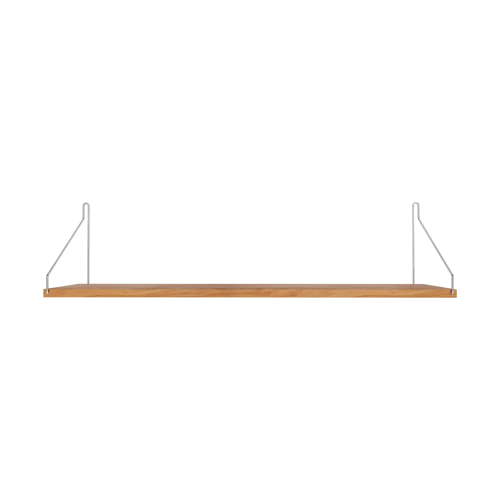 Estante de pared Single Shelf, Roble-acero inoxidable, 80x20 cm FRAMA