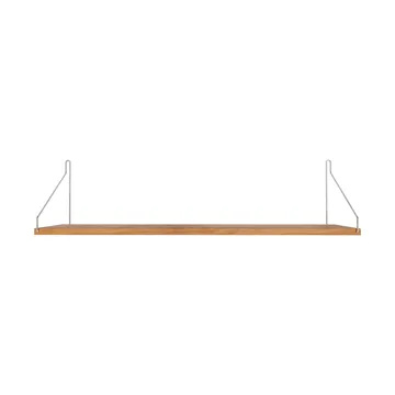 Estante de pared Single Shelf - Roble-acero inoxidable, 80x20 cm - FRAMA