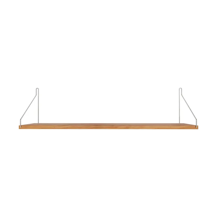 Estante de pared Single Shelf - Roble-acero inoxidable, 80x20 cm - FRAMA