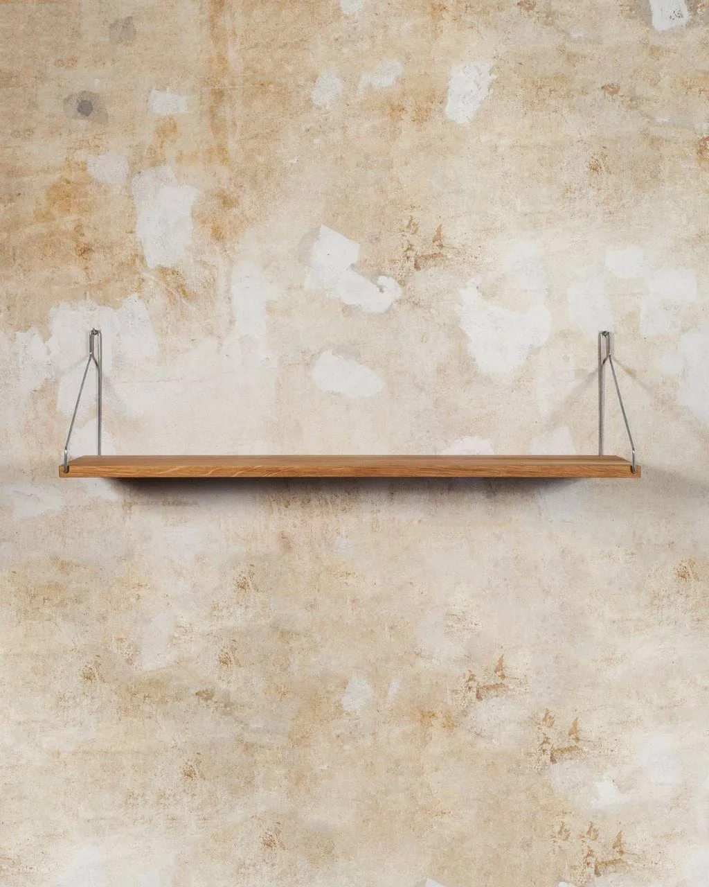 Estante de pared Single Shelf, Roble-acero inoxidable, 80x20 cm FRAMA