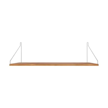 Estante de pared Single Shelf - Roble-acero inoxidable, 80x27 cm - FRAMA