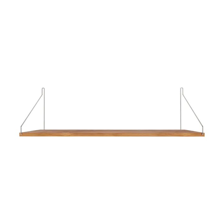 Estante de pared Single Shelf - Roble-acero inoxidable, 80x27 cm - FRAMA
