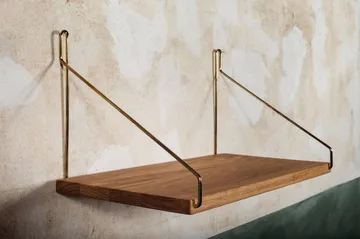 Estante de pared Single Shelf - Roble-latón, 40x20 cm - FRAMA