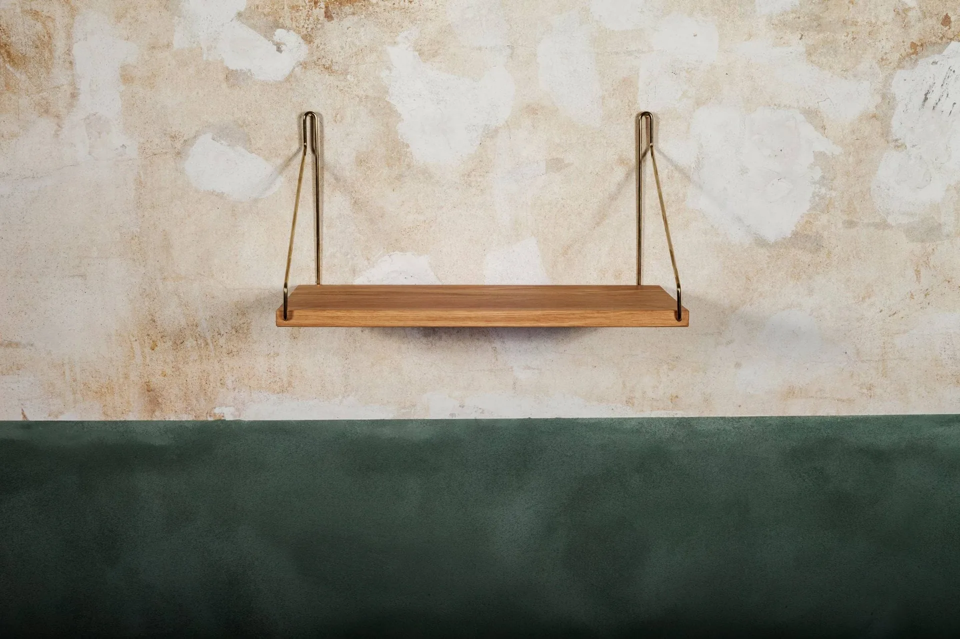 Estante de pared Single Shelf, Roble-latón, 40x20 cm FRAMA