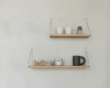 Estante de pared Single Shelf - Roble-latón, 40x20 cm - FRAMA
