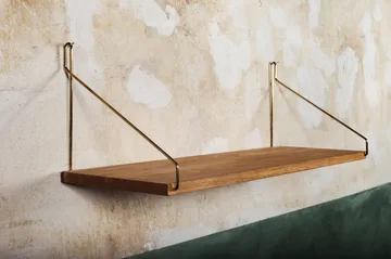 Estante de pared Single Shelf - Roble-latón, 60x20 cm - FRAMA