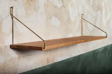 Estante de pared Single Shelf - Roble-latón, 80x20 cm - FRAMA