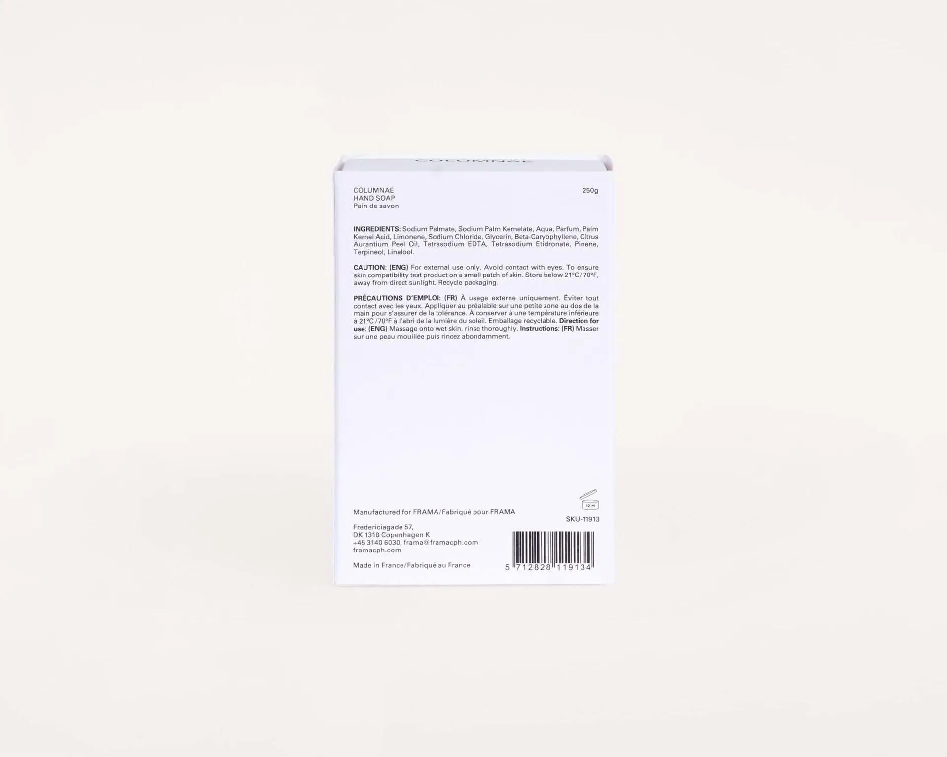 Jabón sólido FRAMA 250 g, Columnae FRAMA