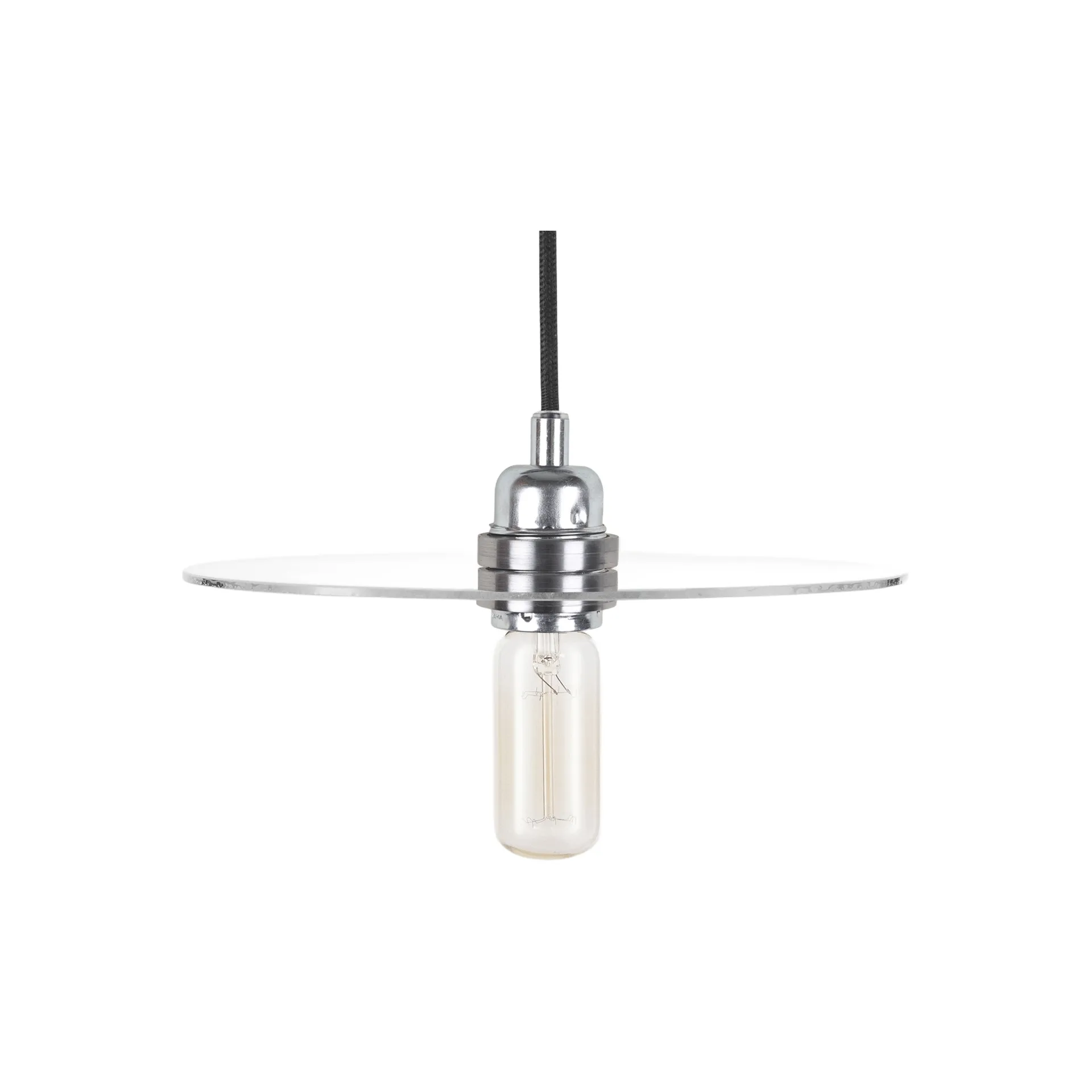 Lámpara colgante Circle Shade, Cristal transparente-acero, Ø25 cm FRAMA