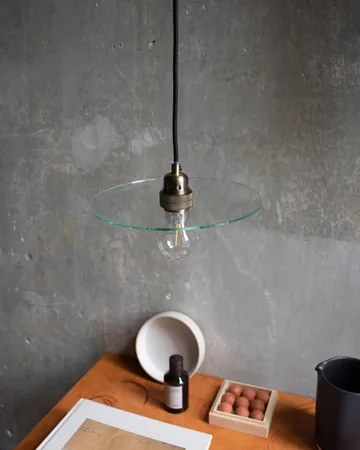 Lámpara colgante Circle Shade - Cristal transparente-acero, Ø25 cm - FRAMA
