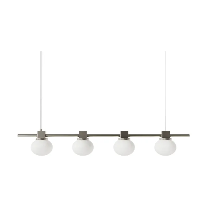 Lámpara colgante Ovoid Pendant Light Quadruple - Acero inoxidable, vidrio opalino - FRAMA