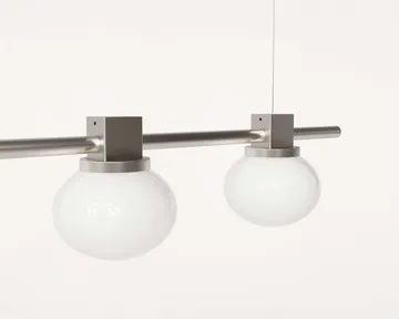 Lámpara colgante Ovoid Pendant Light Quadruple - Acero inoxidable, vidrio opalino - FRAMA