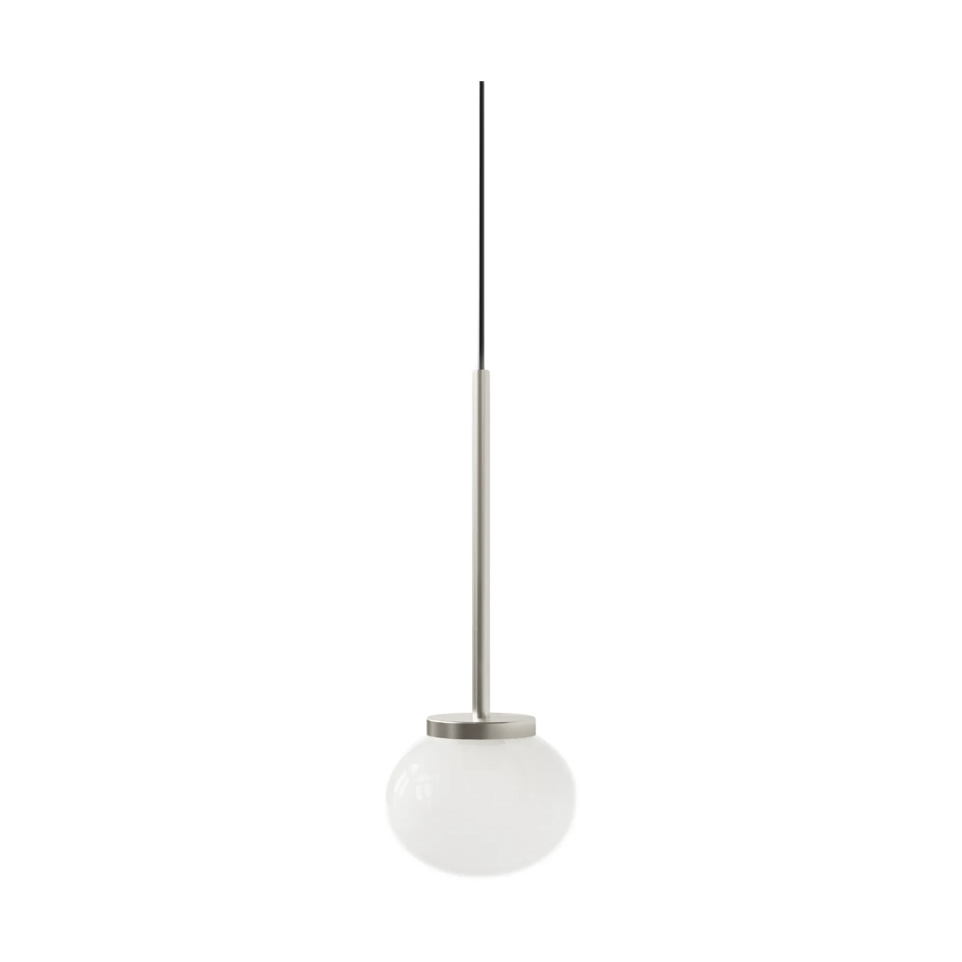 Lámpara colgante Ovoid Pendant Light Single, Acero inoxidable, vidrio opalino FRAMA