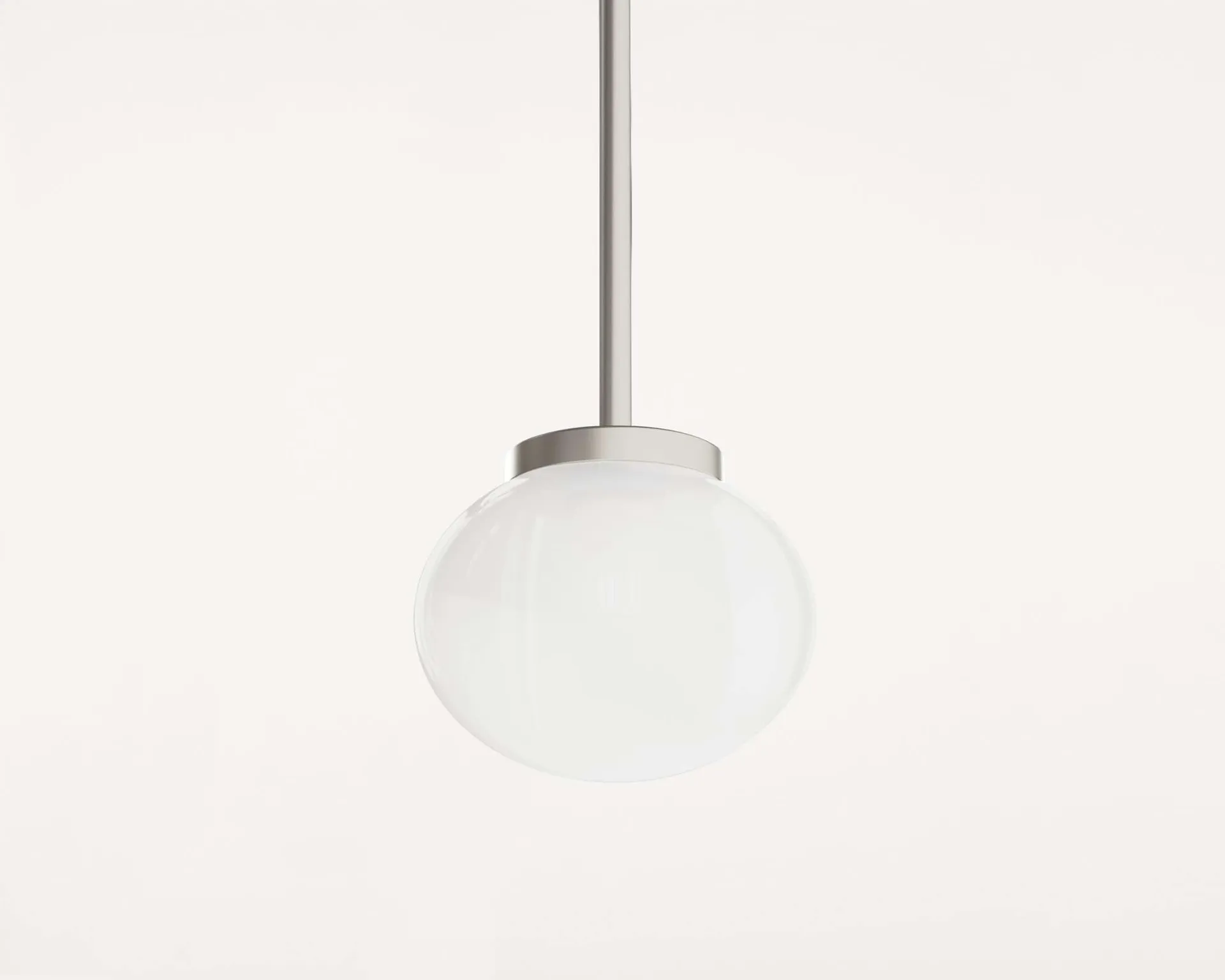 Lámpara colgante Ovoid Pendant Light Single, Acero inoxidable, vidrio opalino FRAMA