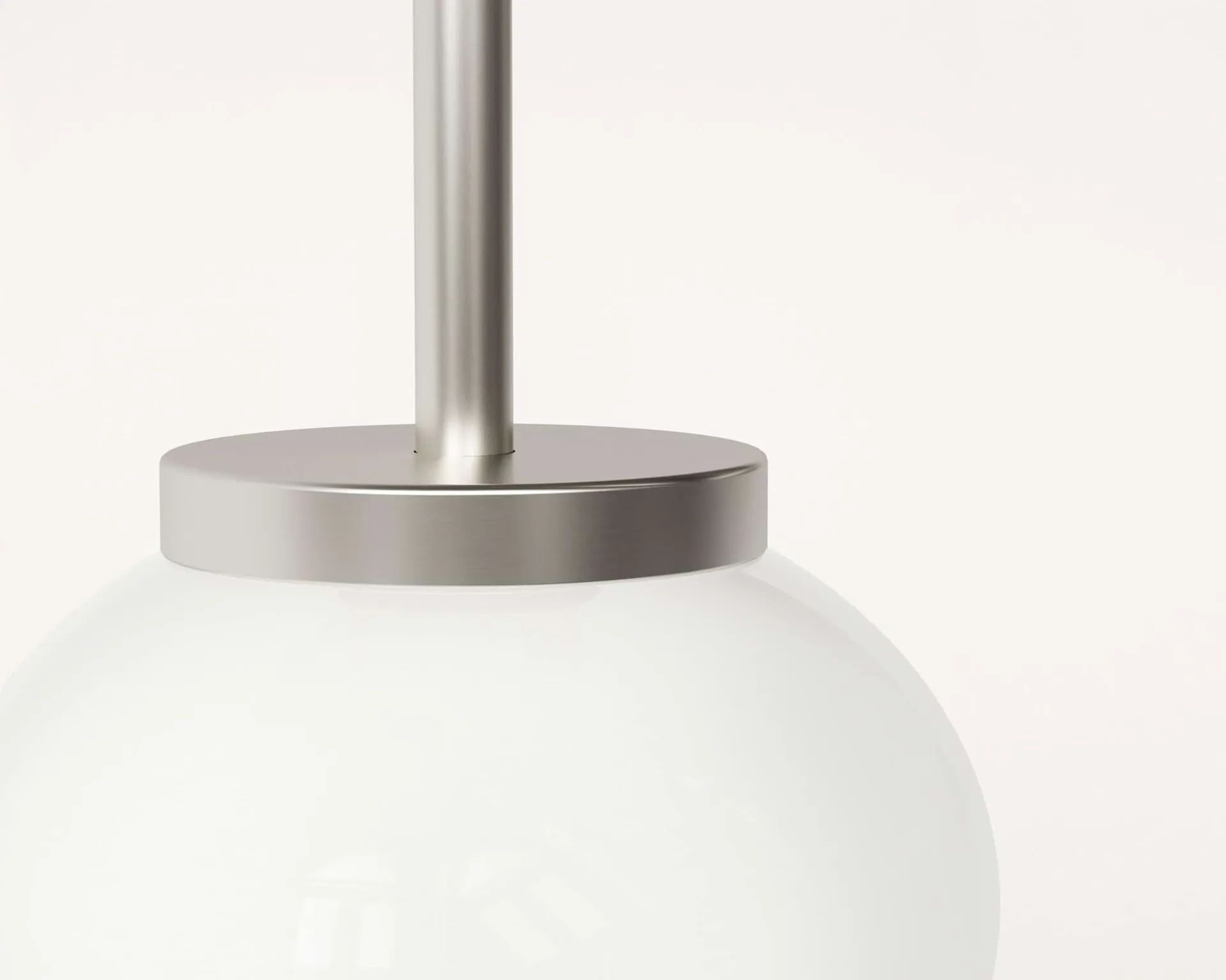 Lámpara colgante Ovoid Pendant Light Single, Acero inoxidable, vidrio opalino FRAMA