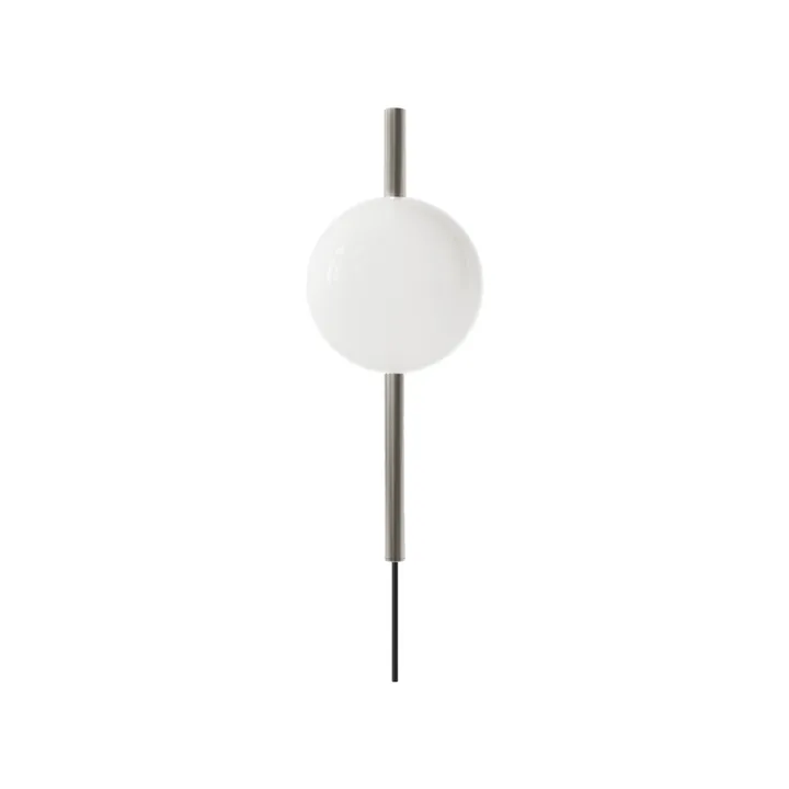 Lámpara de pared Ovoid Single - Acero inoxidable-vidrio opalino - FRAMA