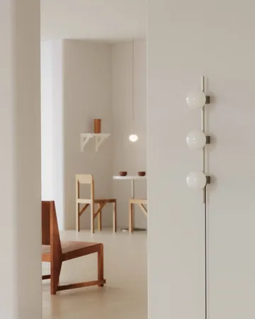 Lámpara de pared Ovoid Single - Acero inoxidable-vidrio opalino - FRAMA