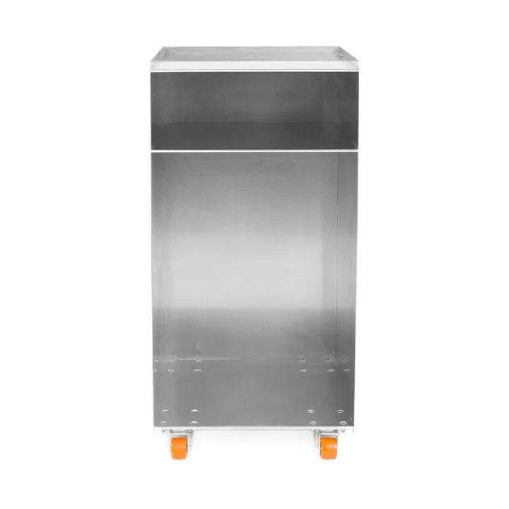 Mesa auxiliar Rivet Cart con ruedas - Aluminio, 32,8x33,8x65 cm - FRAMA