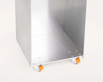 Mesa auxiliar Rivet Cart con ruedas - Aluminio, 32,8x33,8x65 cm - FRAMA