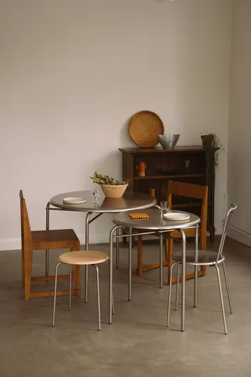 Mesa Petit Rond - Acero inoxidable, Ø90x73 cm - FRAMA