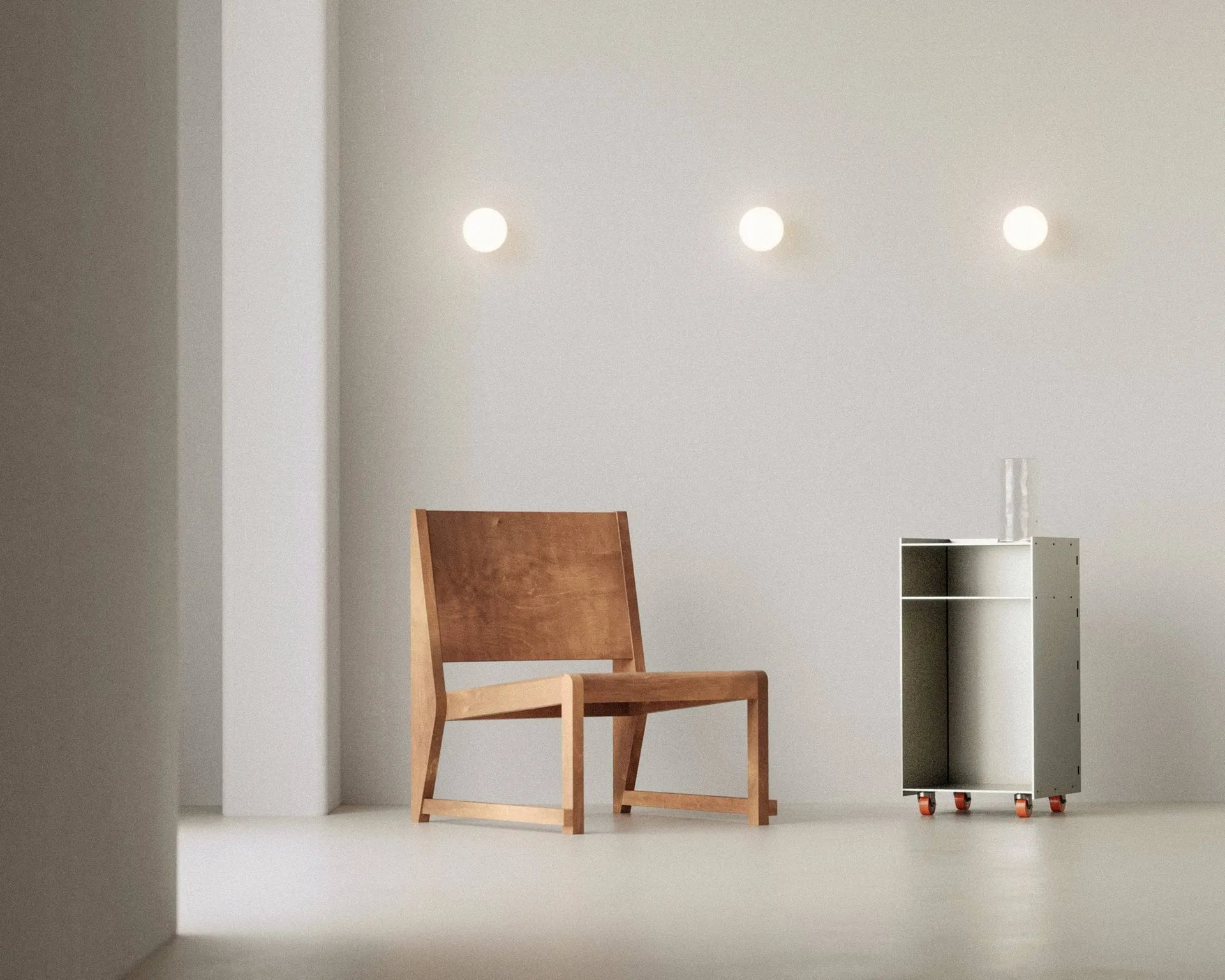 Plafón Ovoid Sconce, Acero inoxidable, vidrio opalino FRAMA