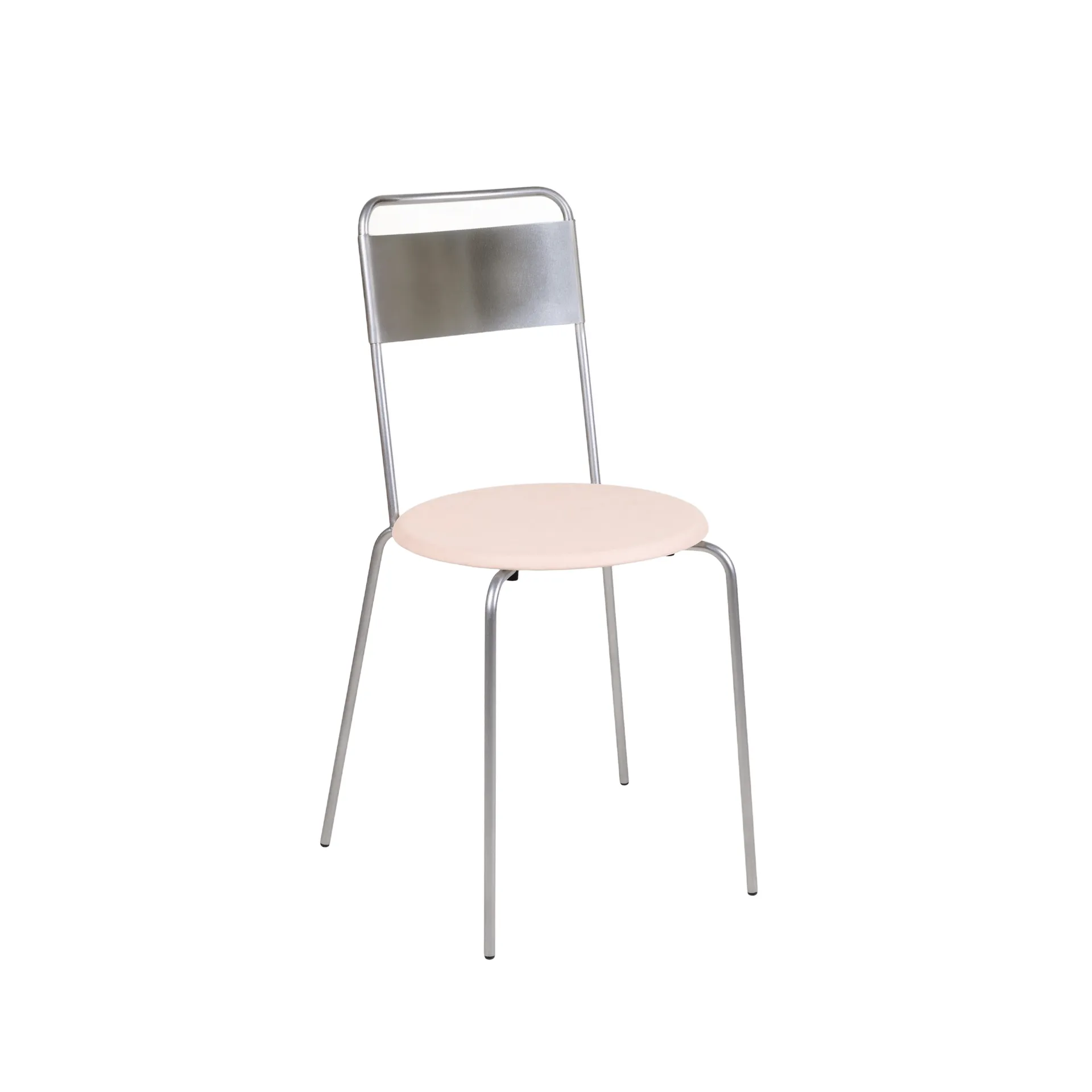 Silla Petit Rond, Acero inoxidable-cuero Natural FRAMA