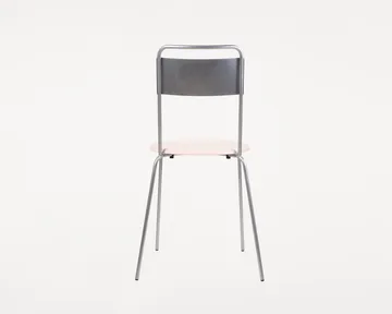 Silla Petit Rond - Acero inoxidable-cuero Natural - FRAMA