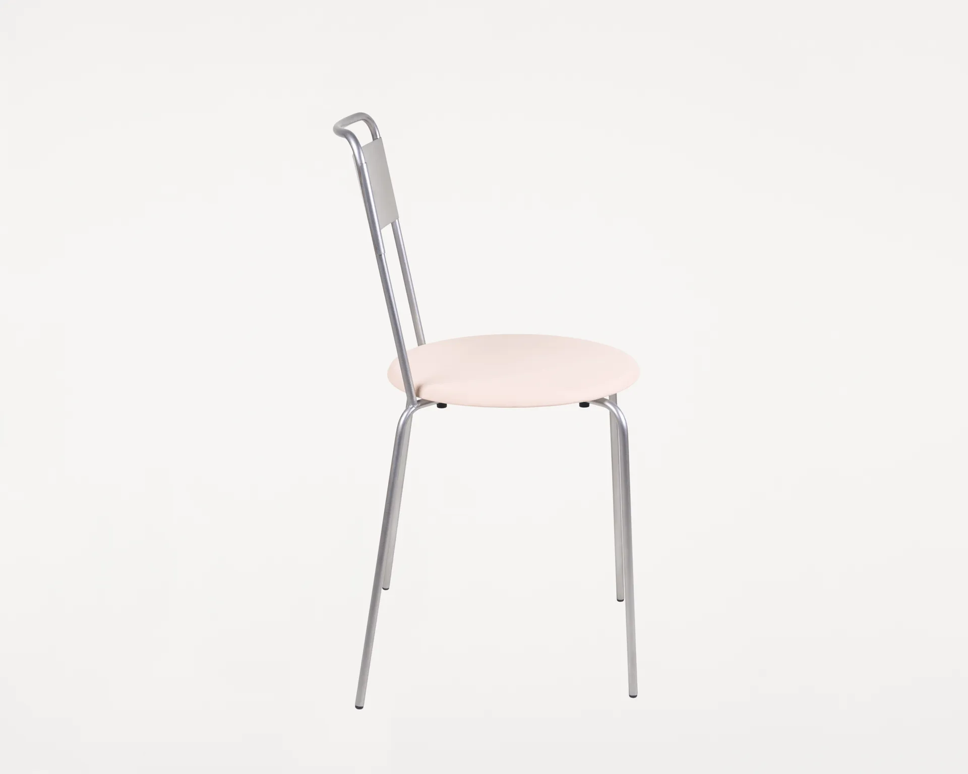 Silla Petit Rond, Acero inoxidable-cuero Natural FRAMA