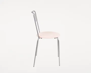 Silla Petit Rond - Acero inoxidable-cuero Natural - FRAMA
