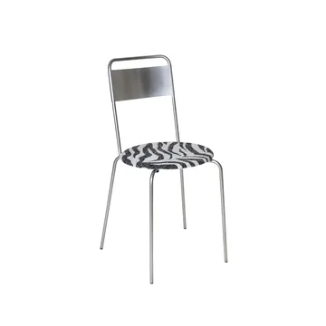 Silla Petit Rond - Acero inoxidable-tela Zebra - FRAMA