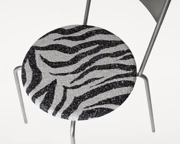 Silla Petit Rond - Acero inoxidable-tela Zebra - FRAMA