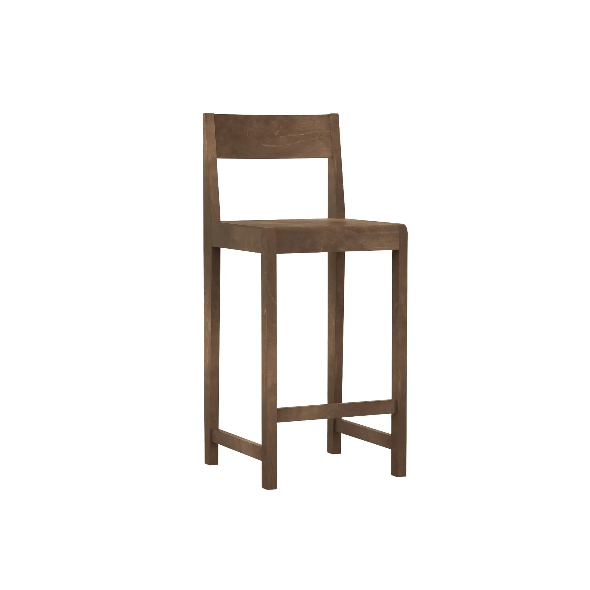 Taburete de bar Bar Chair 01, Abedul marrón oscuro, 65 cm FRAMA