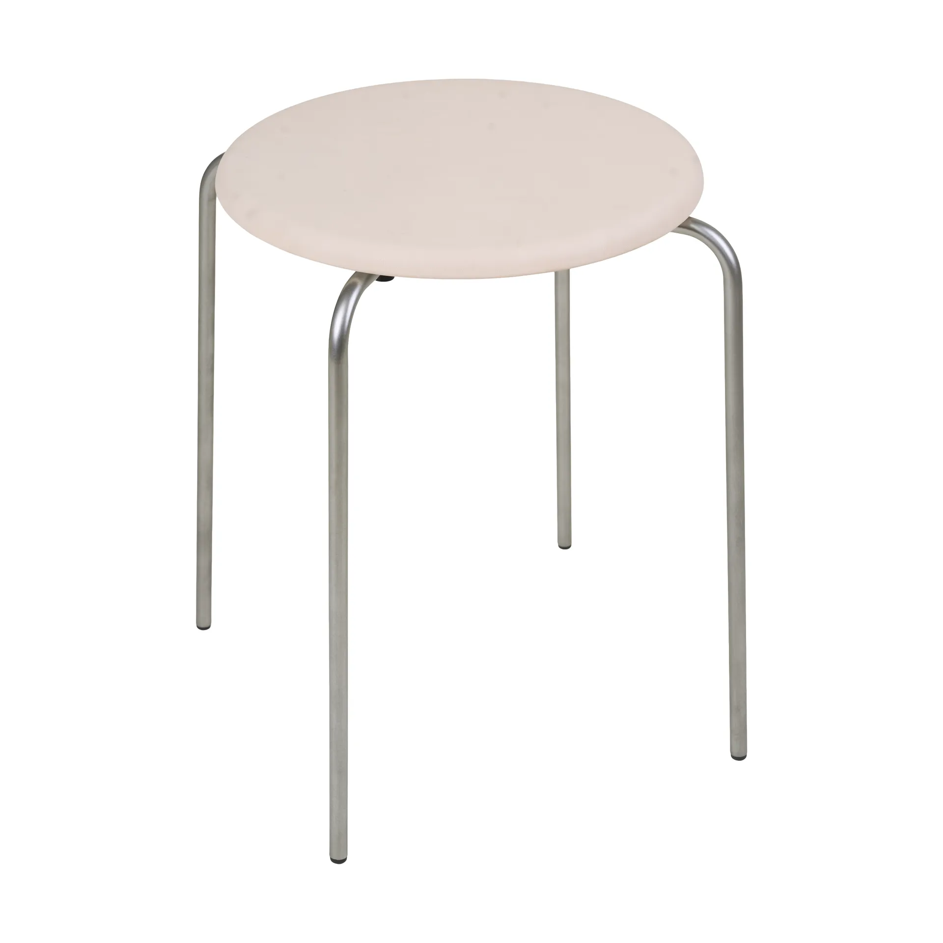 Taburete redondo Petit Rond, Acero inoxidable-cuero Natural FRAMA
