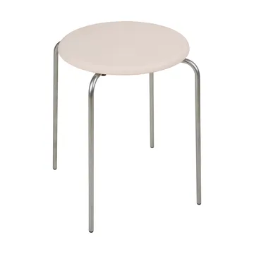 Taburete redondo Petit Rond - Acero inoxidable-cuero Natural - FRAMA