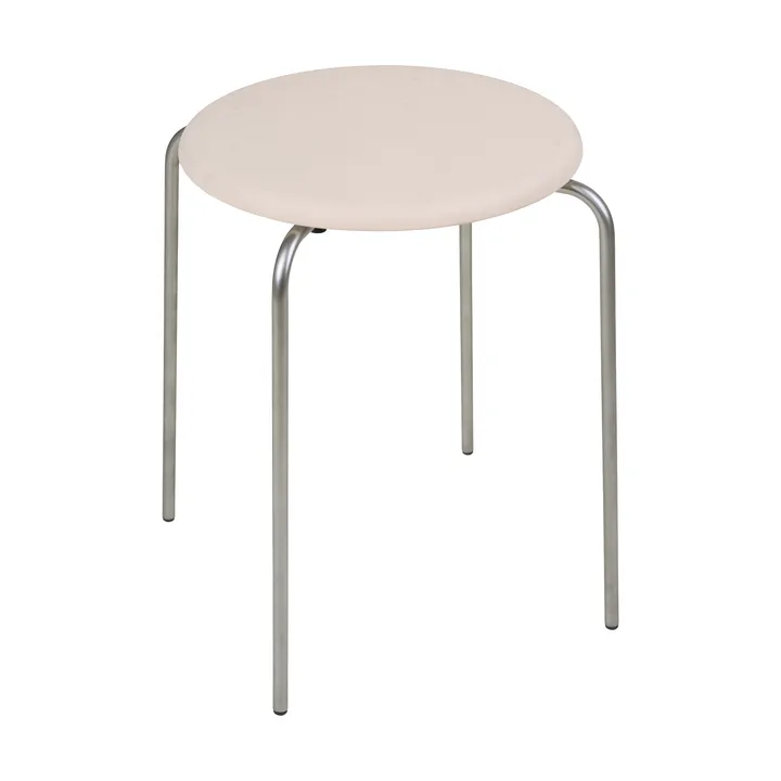 Taburete redondo Petit Rond - Acero inoxidable-cuero Natural - FRAMA
