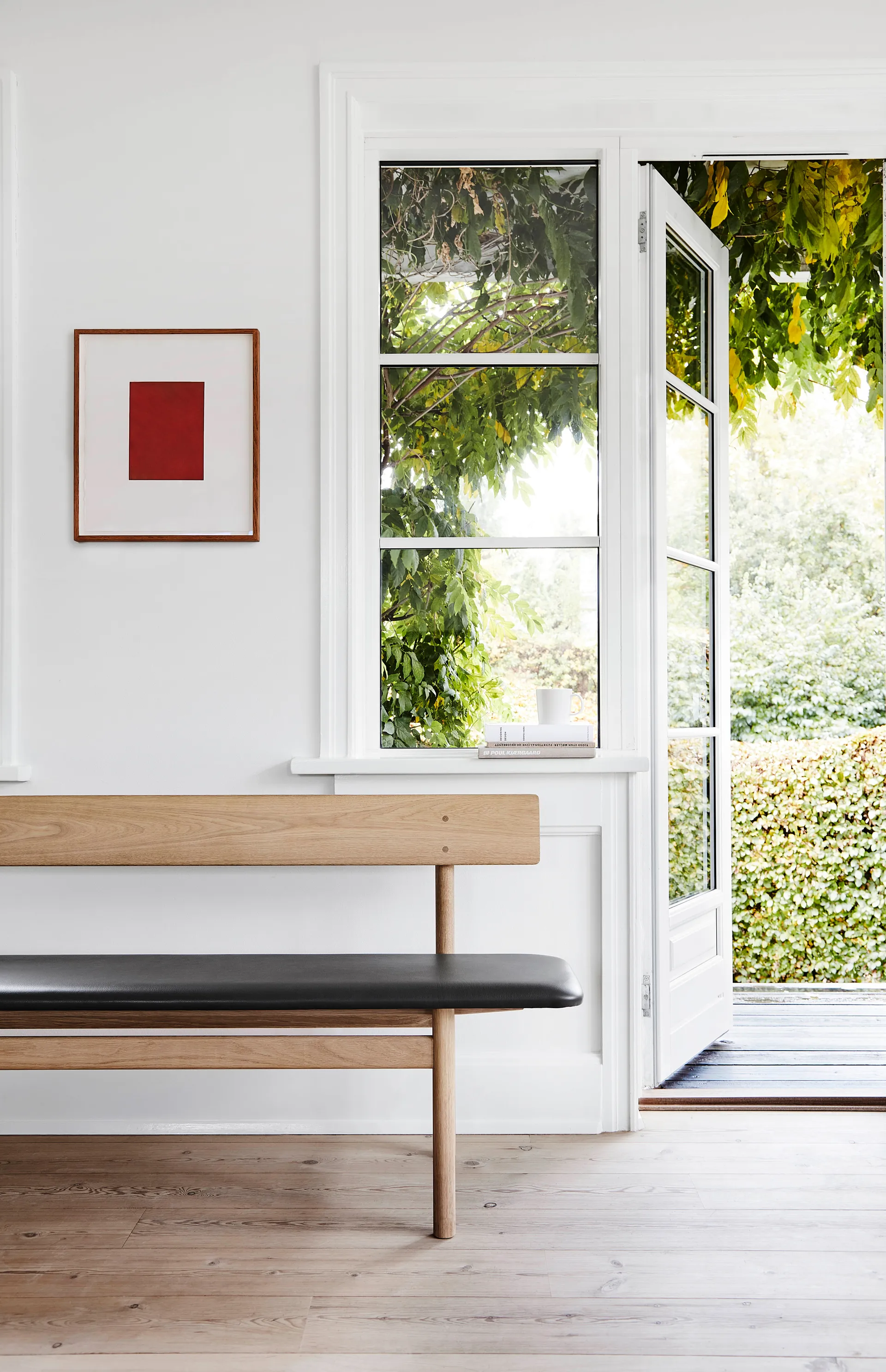 Banco Mogensen 3171, Robado pulido de roble-lær omni 301 black Fredericia Furniture