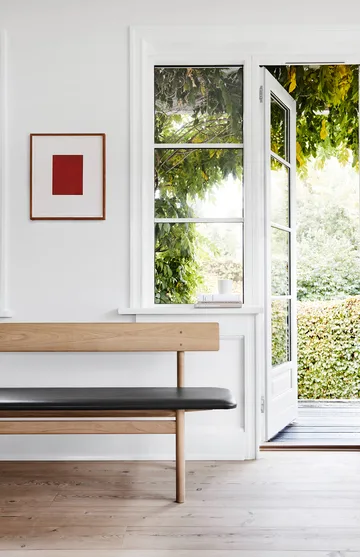 Banco Mogensen 3171 - Robado pulido de roble-lær omni 301 black - Fredericia Furniture