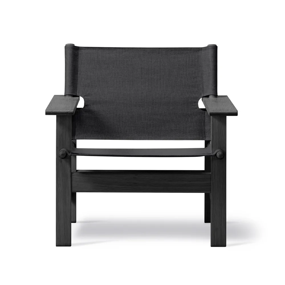Butaca The Canvas Chair, Canvas negro - roble lacado negro Fredericia Furniture